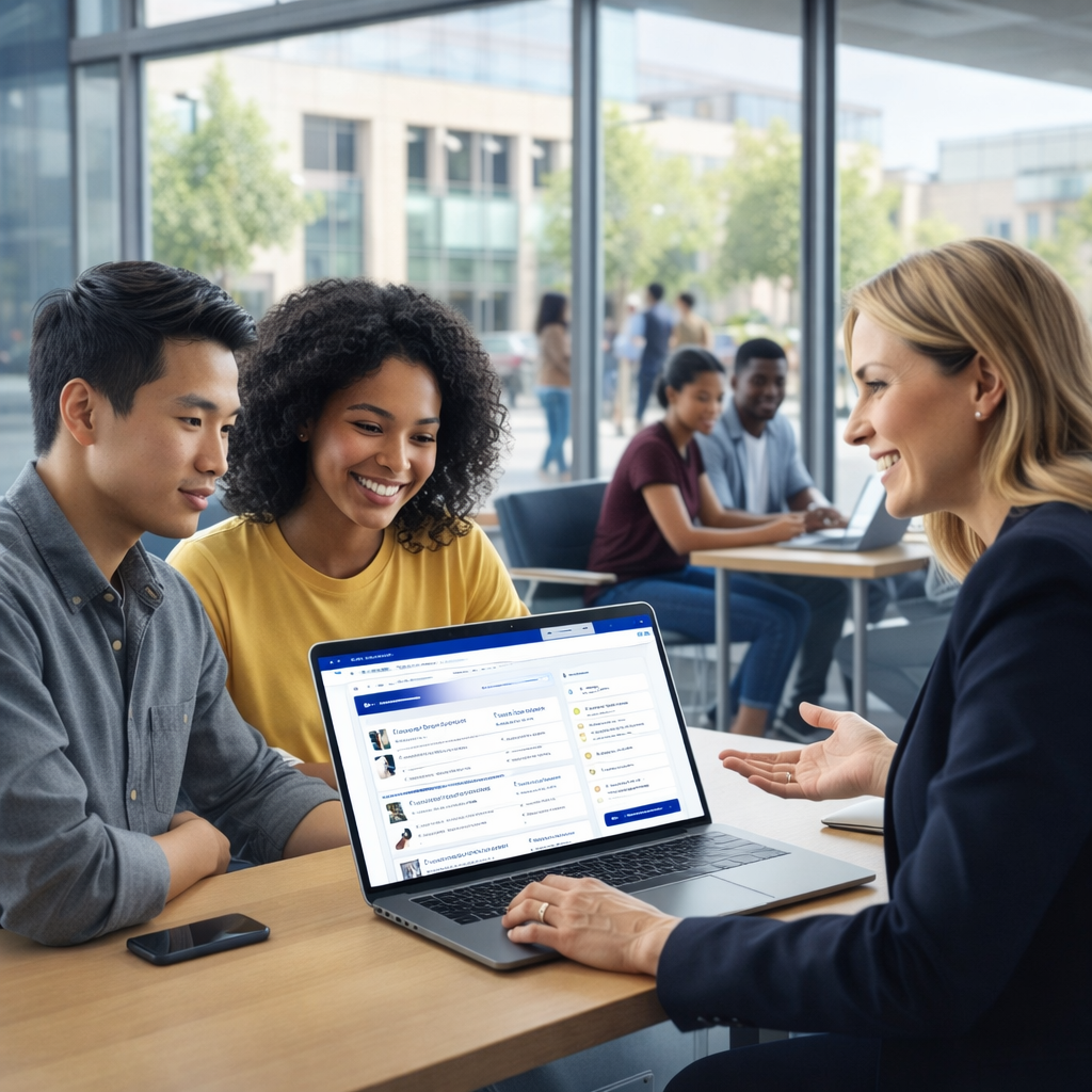 Professionals exploring career opportunities on Handshake AI