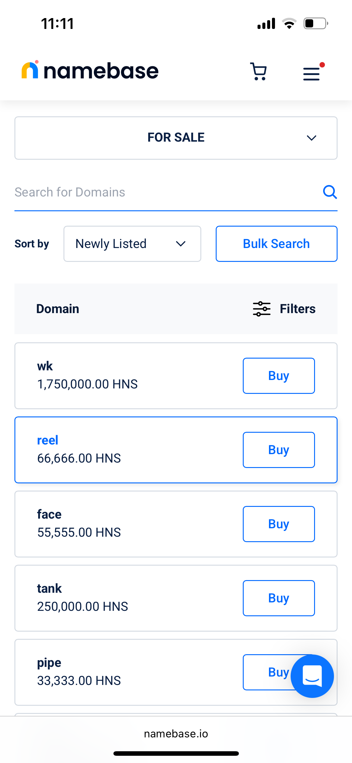 Namebase Marketplace